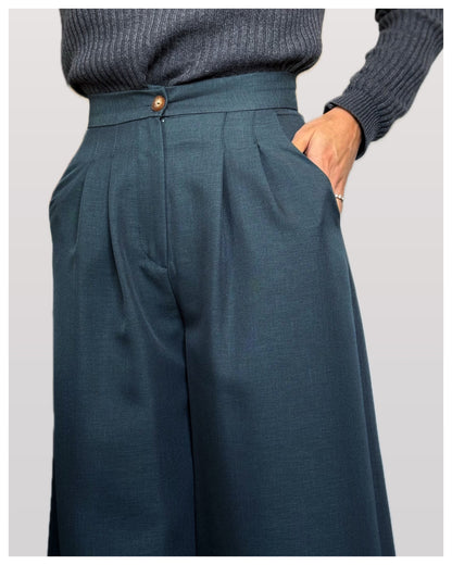 Pantalón Palazzo Verde Botella