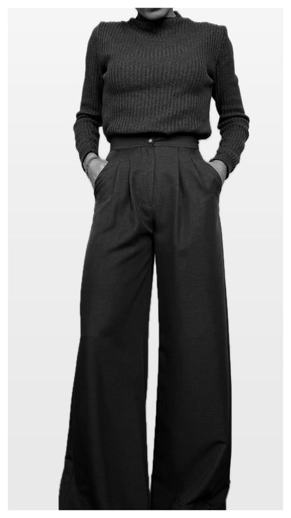 Pantalón Palazzo Azul Grisaceo