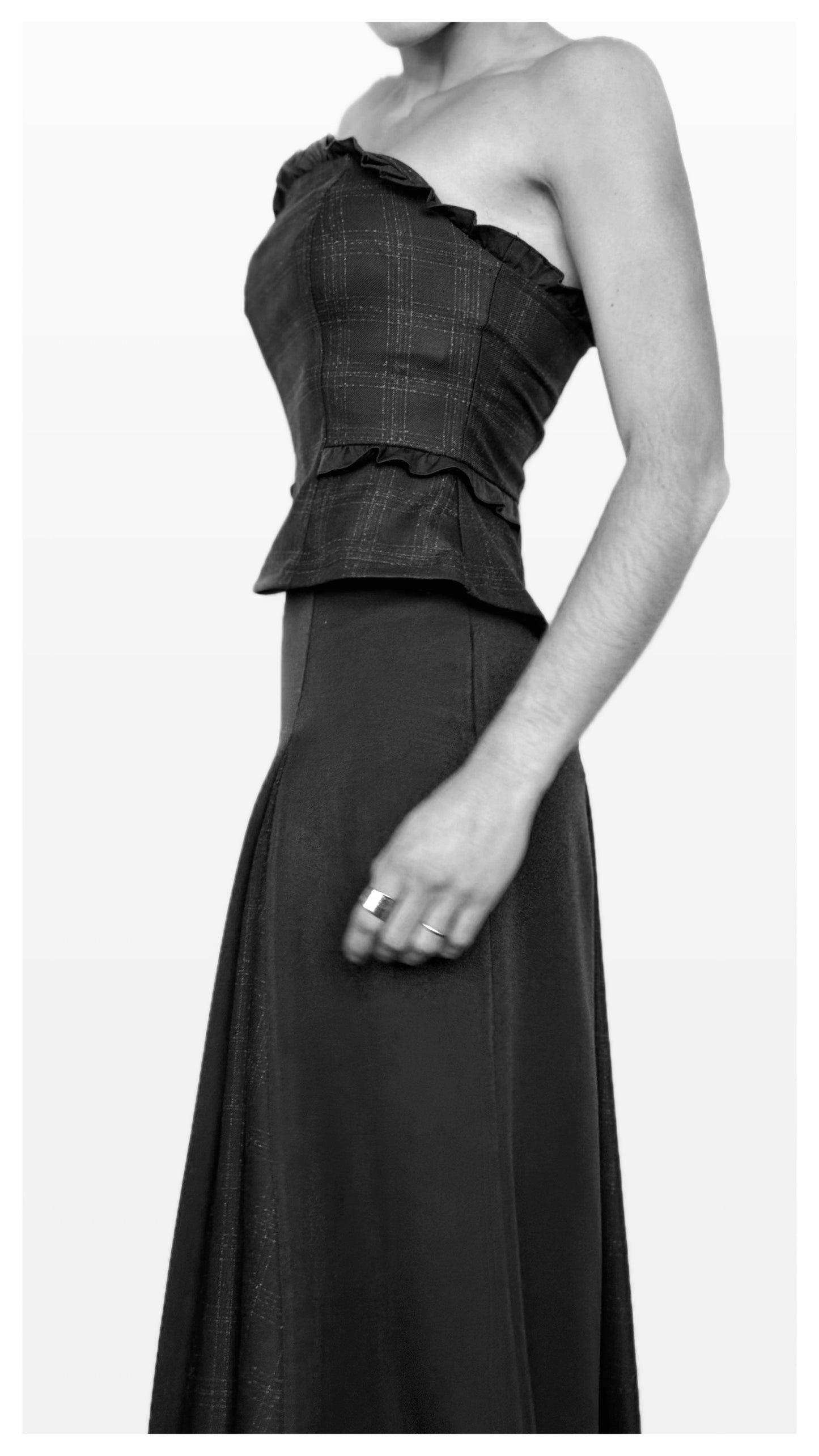 Top Palabra de Honor Azul Cuadros