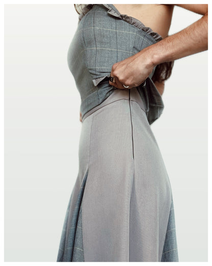 Top Palabra de Honor Gris Cuadros