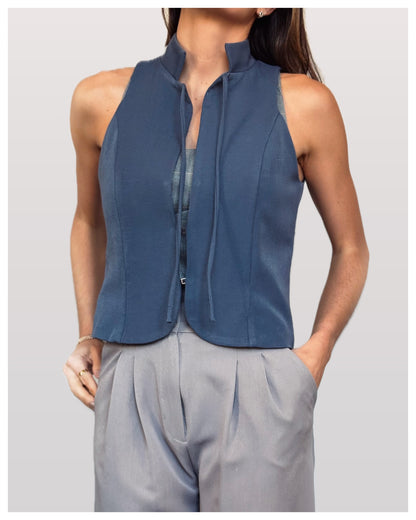 Chaleco Azul Grisaceo