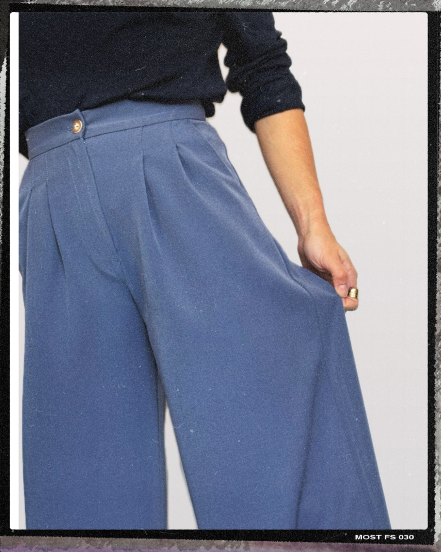 Pantalón Palazzo Azul Grisaceo