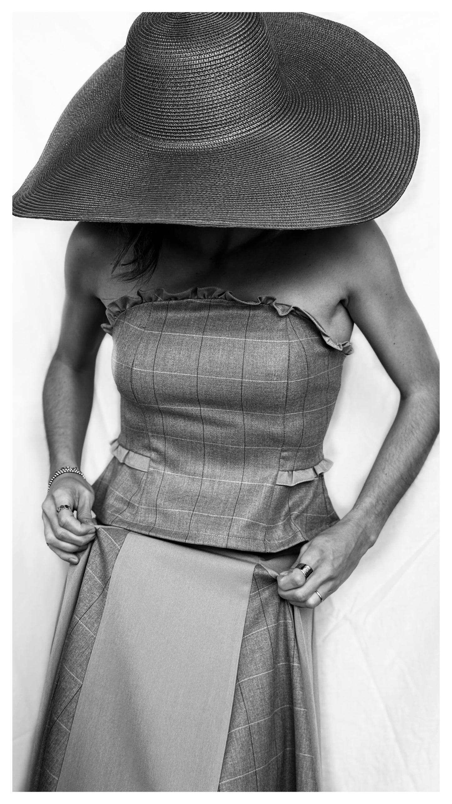 Top Palabra de Honor Gris Cuadros