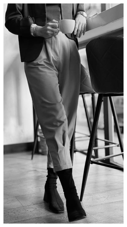 Pantalón Globo Puños Gris