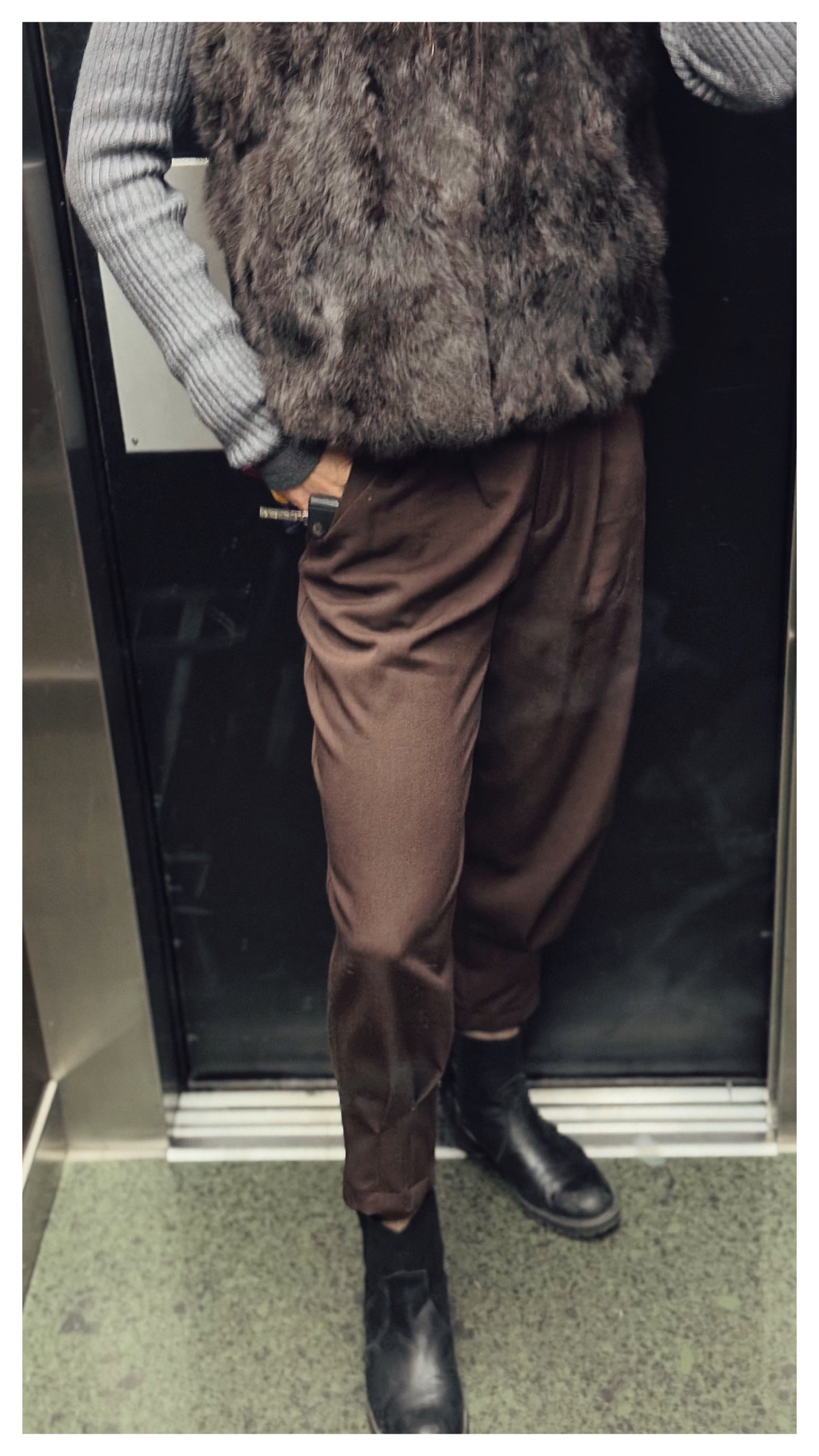 Pantalón Globo Puños Marrón Chocolate