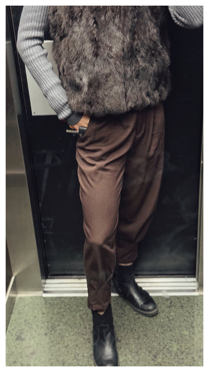 Pantalón Globo Puños Marrón Chocolate