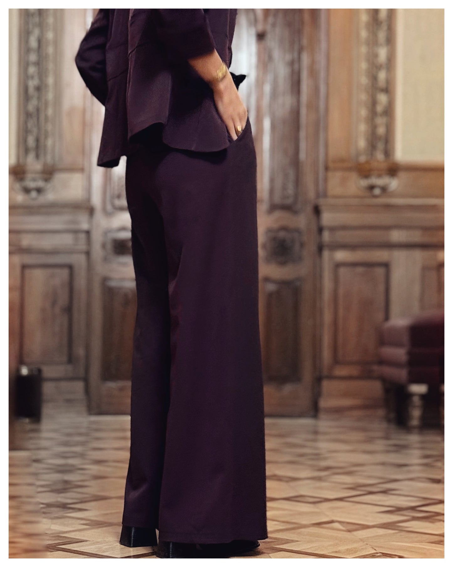 Pantalón Palazzo Berenjena