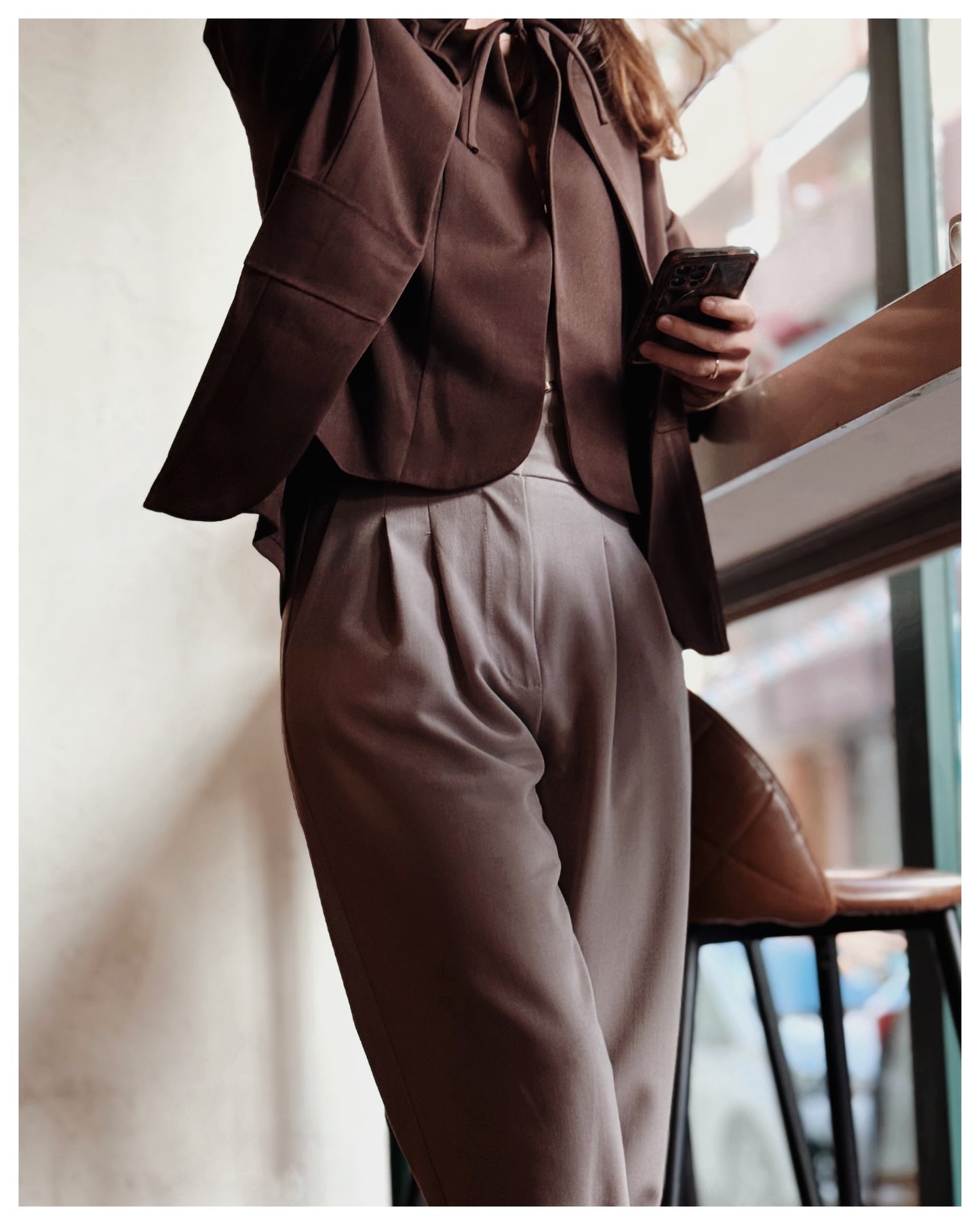 Chaqueta Fajín Marrón Chocolate