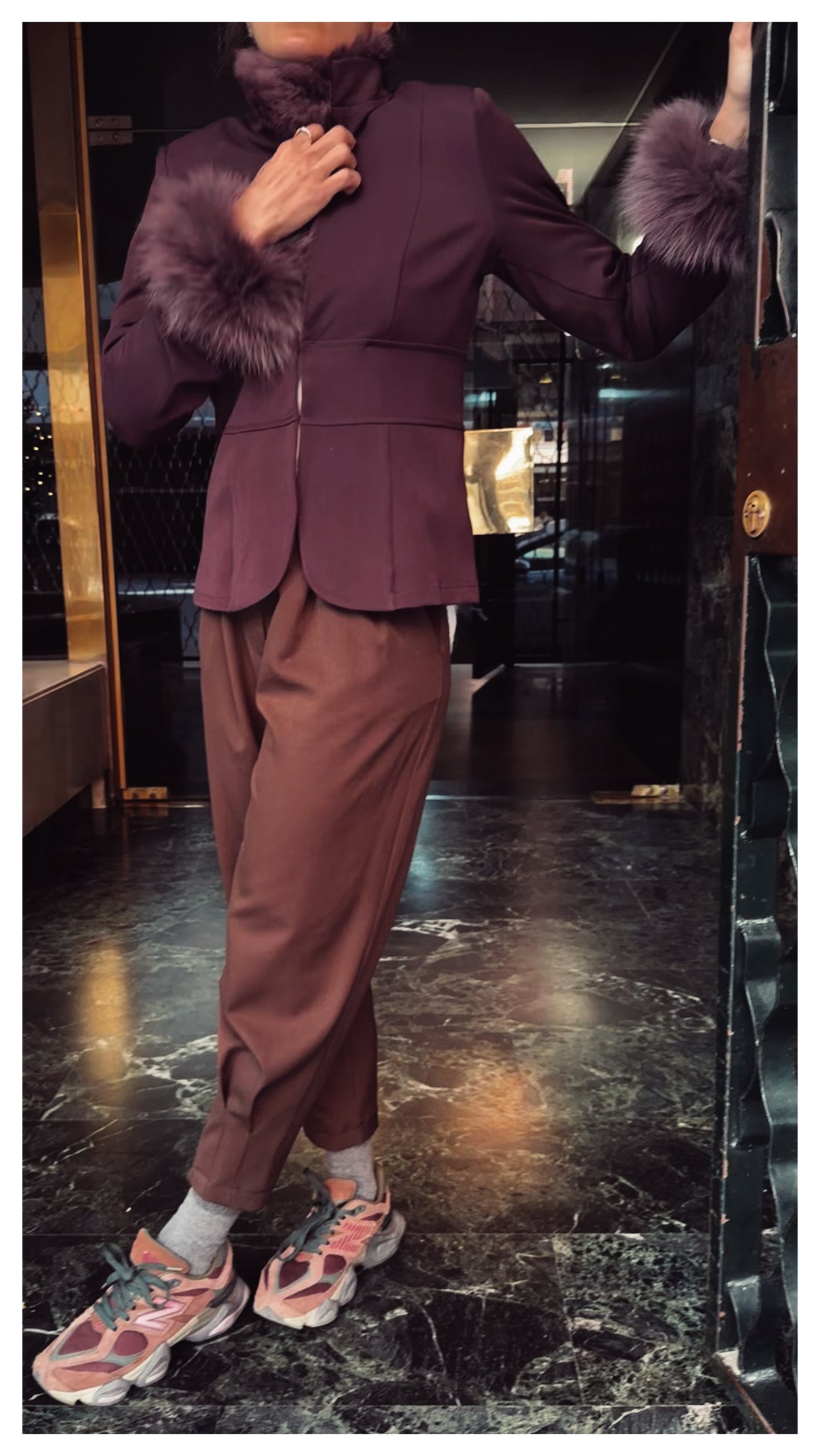 Chaqueta Fajín Berenjena