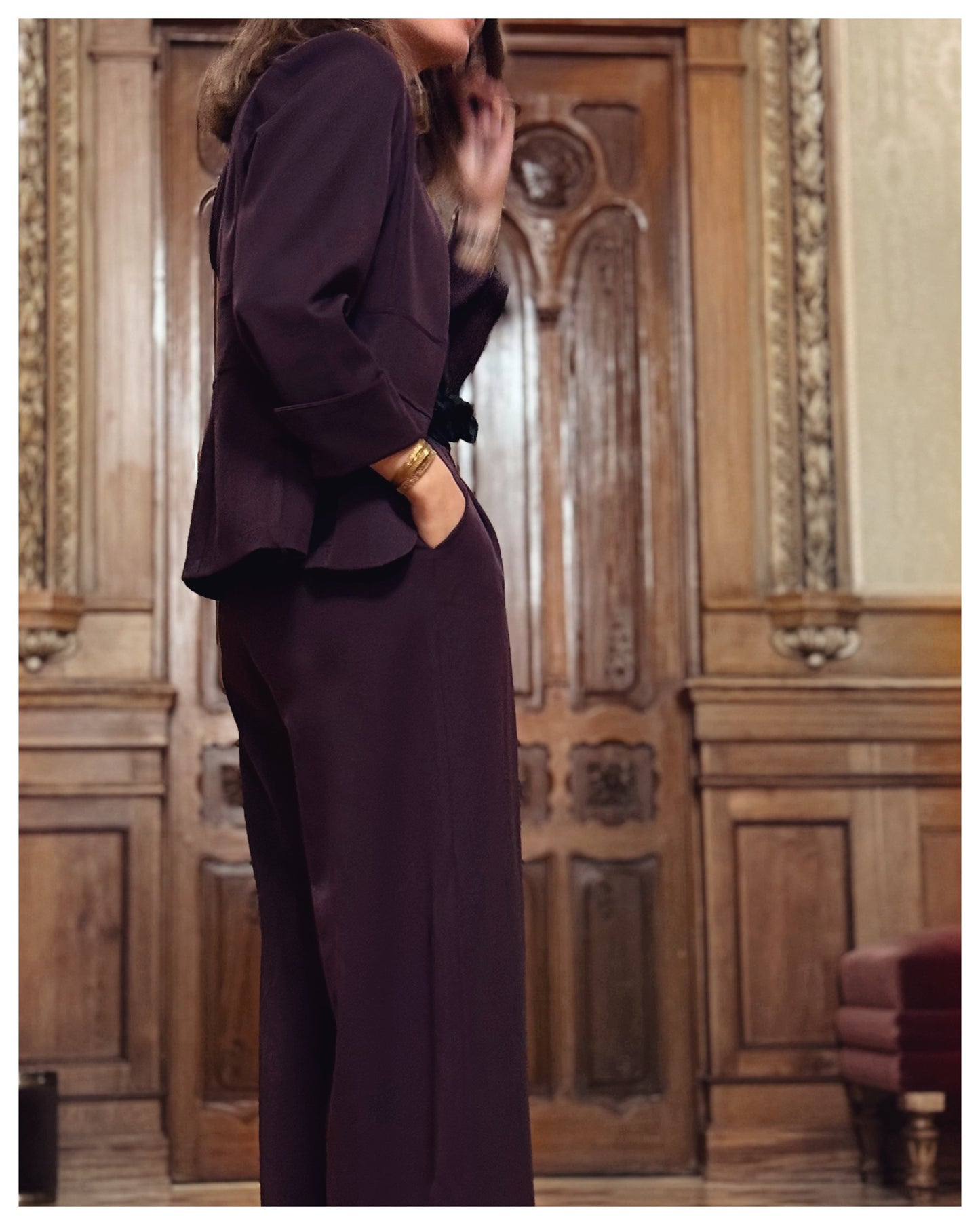 Chaqueta Fajín Berenjena