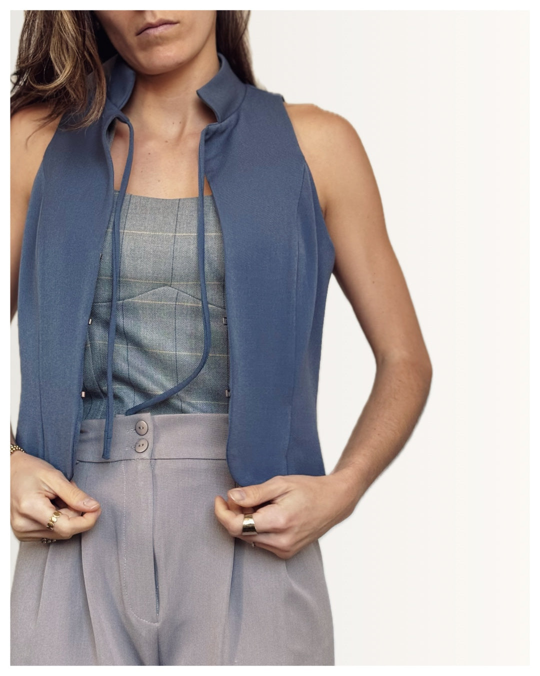 Chaleco Azul Grisaceo