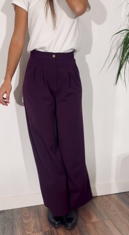 Pantalón Palazzo Berenjena